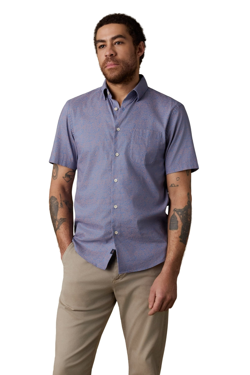Wholesale,Faherty, Faherty Blue Orange Blossom Print Shirt, Blue, Small-40-TagSMedium-43-TagMLarge-46-TagLExtra Large-49-TagXLExtra Extra Large-52-TagXXL