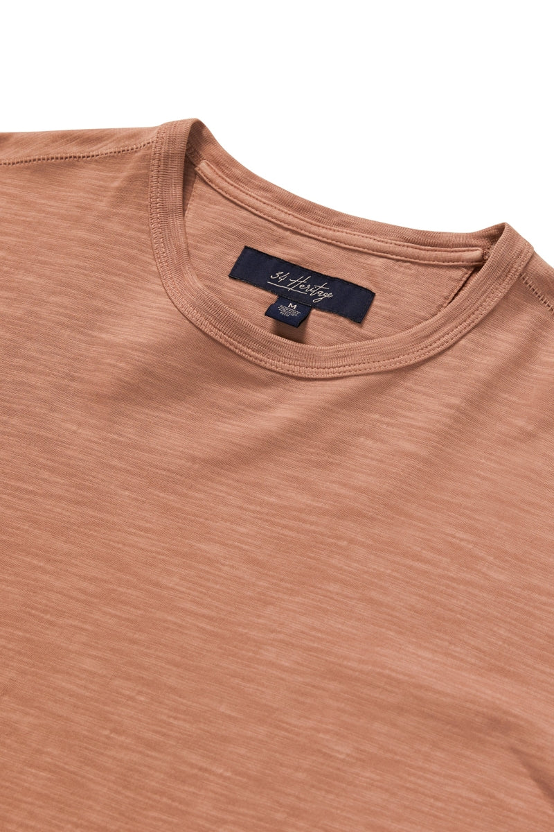 Wholesale,34 Heritage, 34 Heritage Brown Crewneck Slub T-Shirt, Brown, Medium-42-TagM