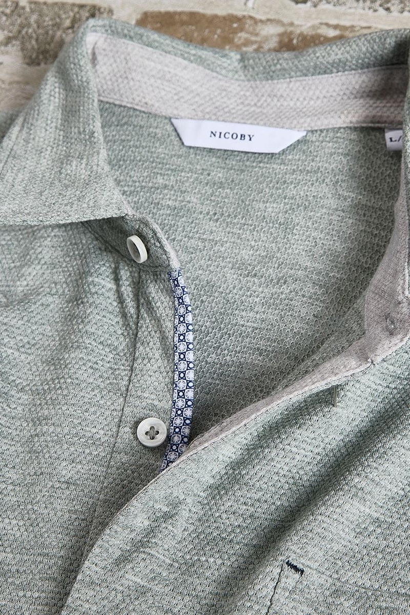 Wholesale,Nicoby Age of Wisdom, Nicoby Age of Wisdom Green Honeycomb Knit Textured Shirt, Green, Extra Large-48-TagXL