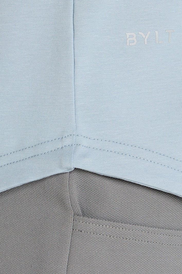 Wholesale,BYLT, BYLT Dusty Sky Knit Performance Lux Shirt, Blue, Small-40-TagSMedium-42-TagMLarge-44-TagLExtra Extra Extra Large-54-Tag3XL