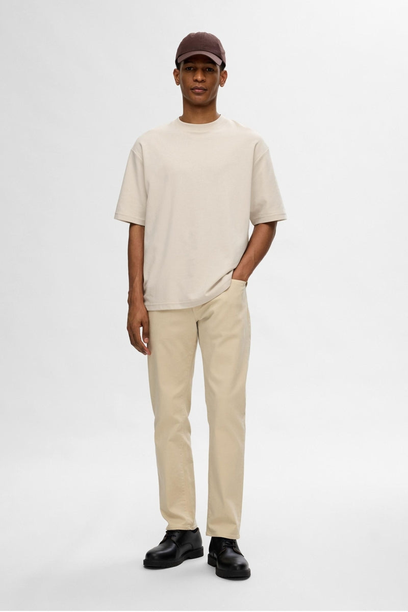 Wholesale,Selected Homme, Selected Homme Oatmeal Dropped Shoulders T-Shirt, Tan, Medium-46-TagMLarge-48-TagLExtra Large-50-TagXLSmall-44-TagSExtra Extra Large-52-TagXXL