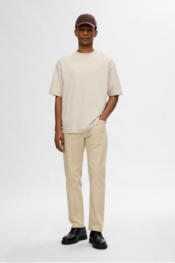 Selected Homme Oatmeal Dropped Shoulders T-Shirt