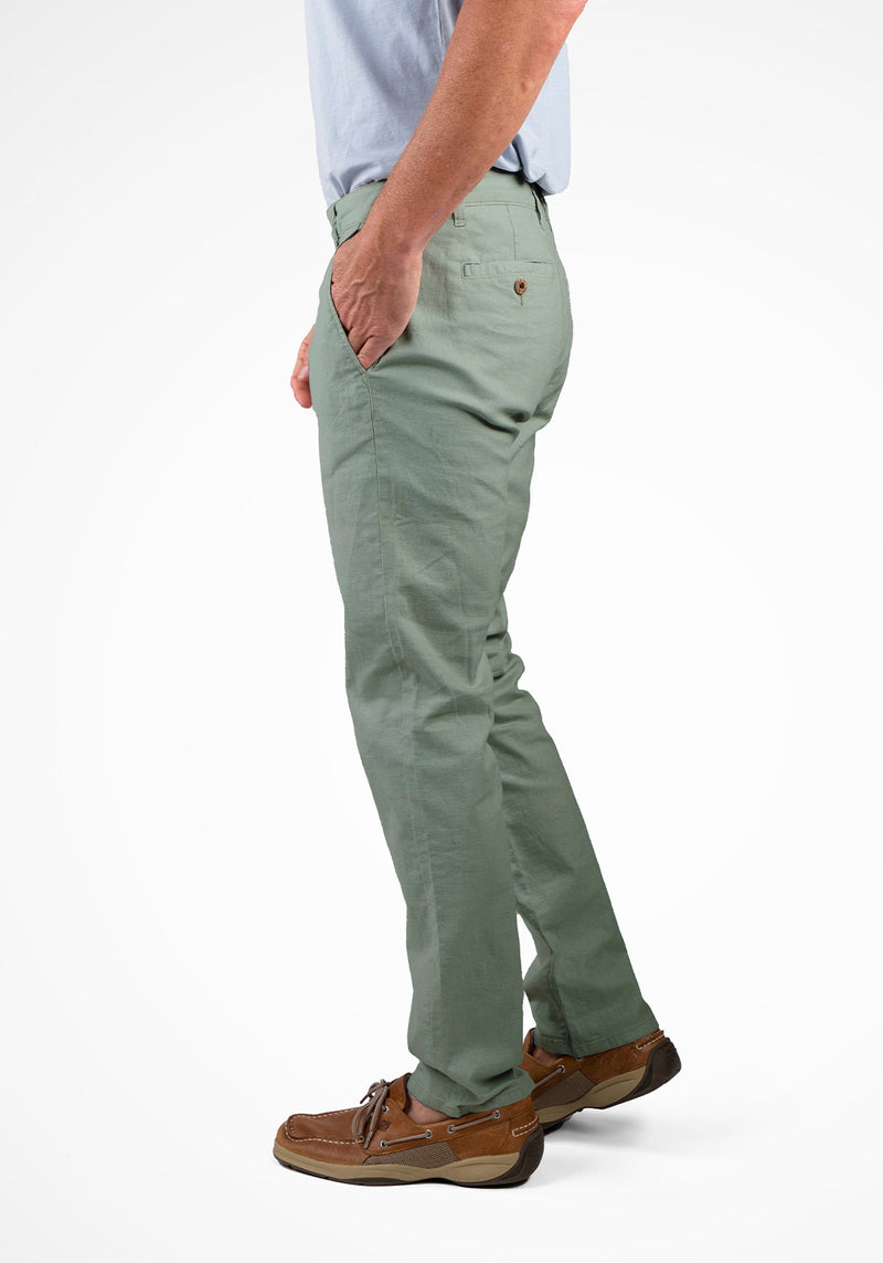 Brand Partner,Tailor Vintage, Tailor Vintage Chinois Green Puretec Cool Stretch Linen/Cotton Blend Chino Pant, Green, 30W-32L-Tag30