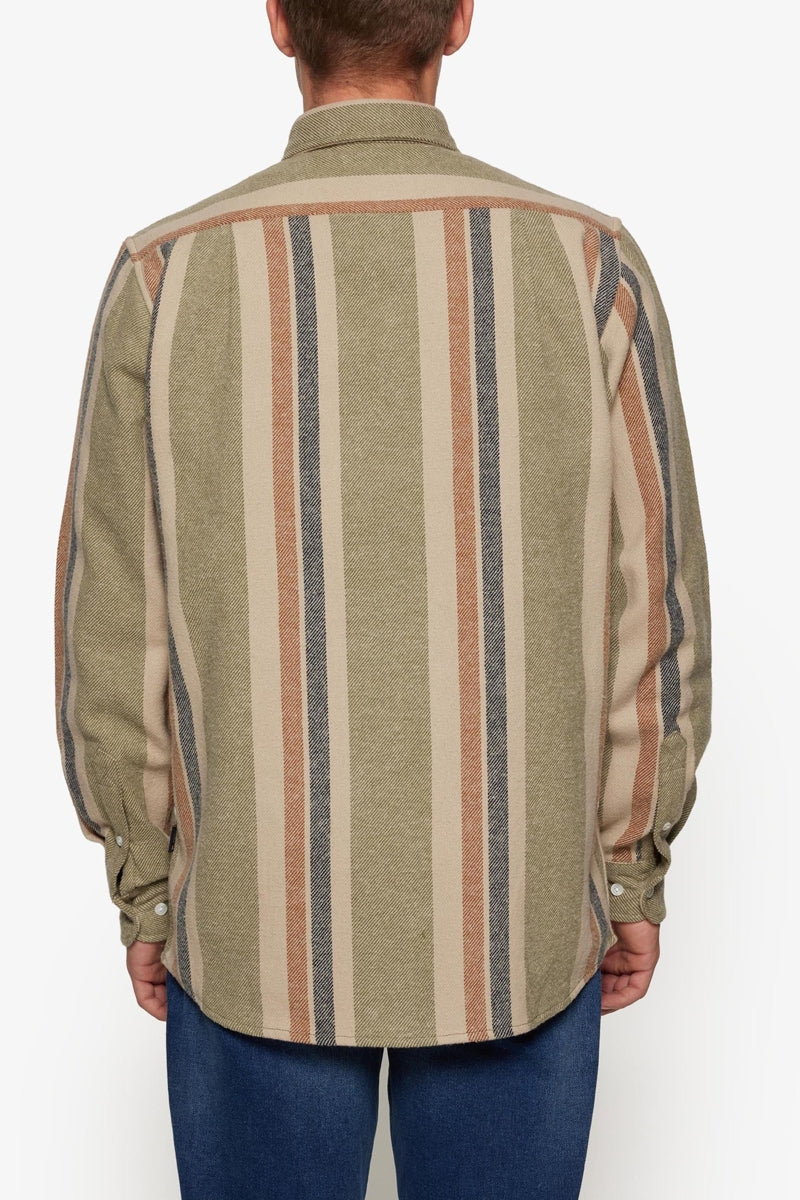 Wholesale,Signal Clothing, Signal Clothing Tan/Olive Heavy Twill Stripe Shirt, Tan, Extra Large-50-TagXL