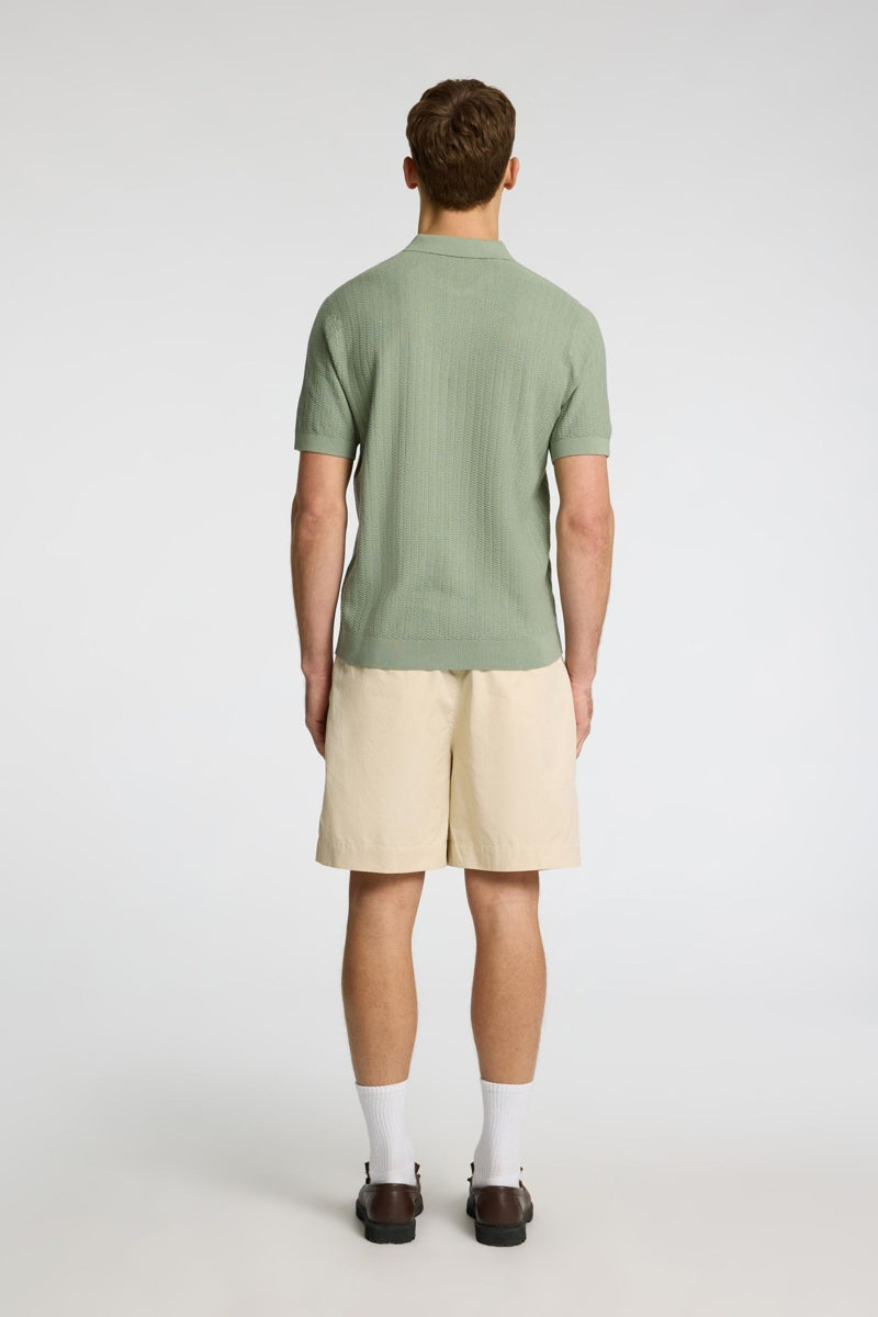 Wholesale,Selected Homme, Selected Homme Sage Green Knitted Zip Up Textured Polo, Green, Medium-42-TagM