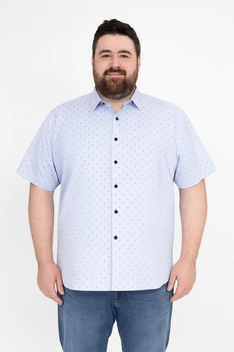 Wholesale,American Heritage, American Heritage Blue Dot Print Performance Shirt, Blue, Small-42-TagSMedium-44-TagMLarge-47-TagLExtra Large-50-TagXLExtra Extra Large-54-TagXXL