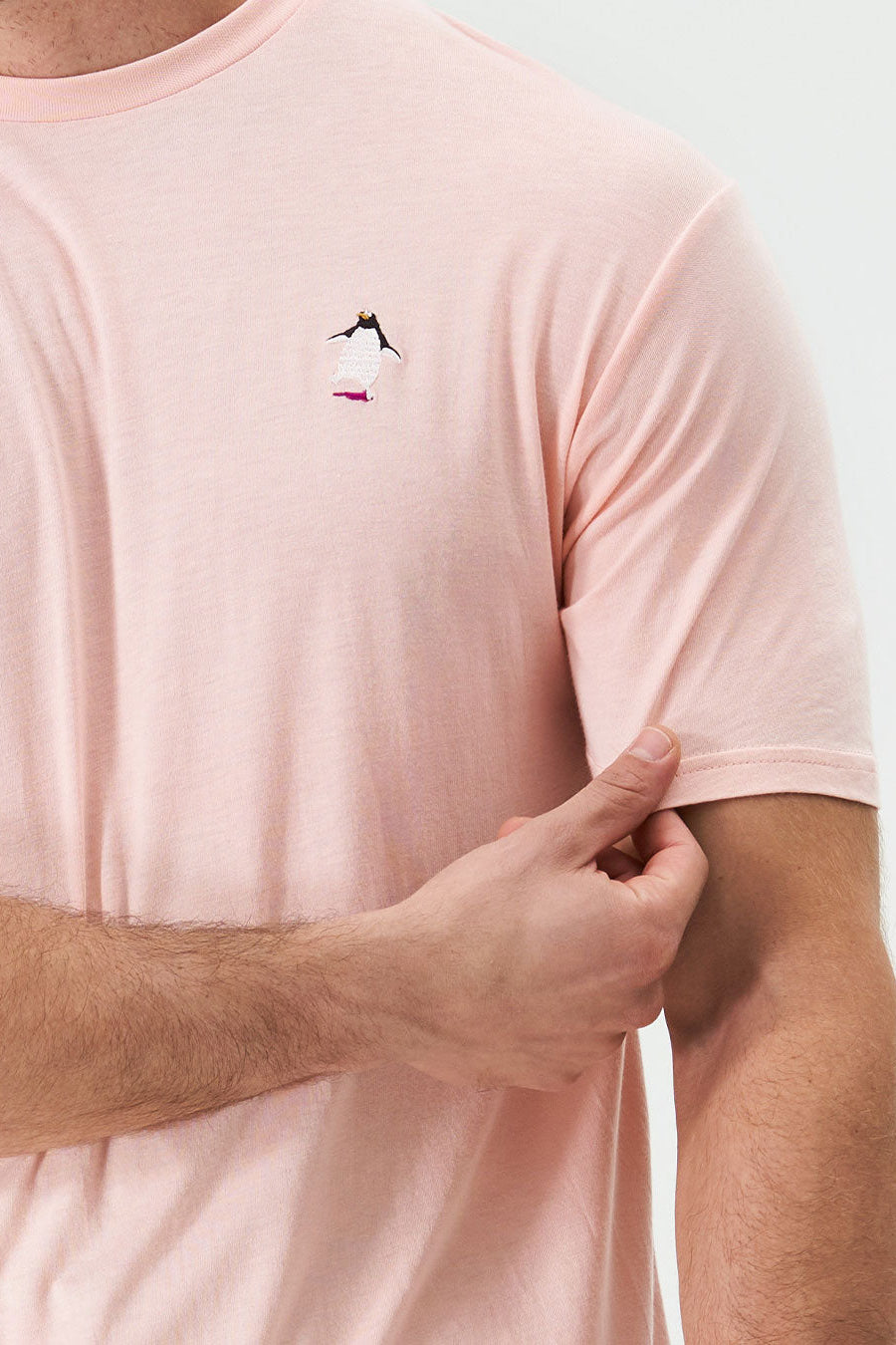 Direct From Brand,Eubi, Eubi Coral Penguin Patch Crewneck Short Sleeve T-shirt, Orange, Extra Large-46-TagXXL