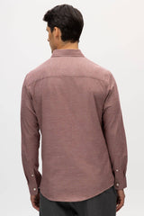 Julian & Mark Heather Burgundy Brushed Flannel Shirt