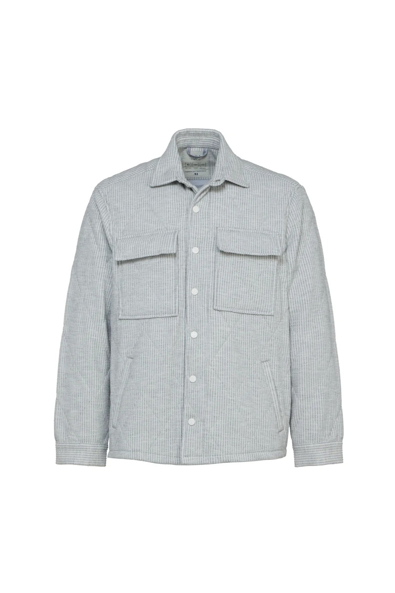 Wholesale,American Heritage, American Heritage Grey/White Vertical Stripe Quilted Knit Jacket, Grey, Medium-44-TagMLarge-46-TagL