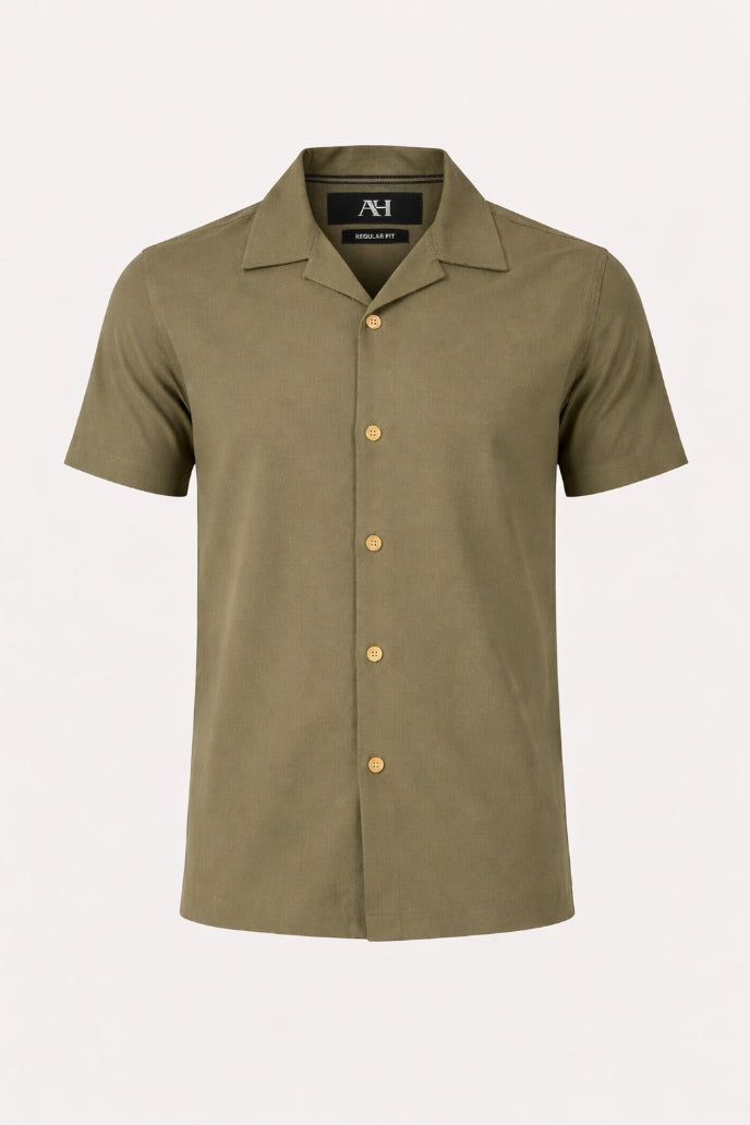 Wholesale,American Heritage, American Heritage Olive Camp Collar Shirt, Green, Small-42-TagSLarge-47-TagLExtra Large-50-TagXLMedium-44-TagM