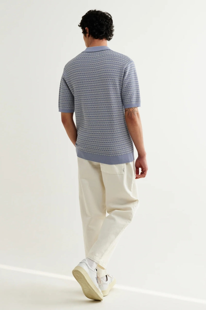 Wholesale,Wax London, Wax London Light Blue Mini Geometric Knitted Polo, Blue, Medium-41-TagM