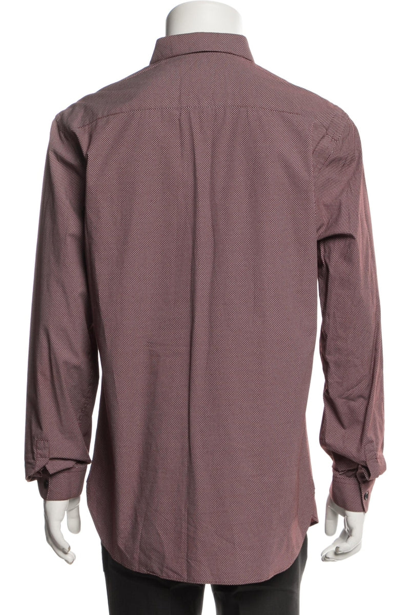 RealReal,The Kooples, The Kooples Brown Polka Dot Print Long Sleeve Shirt, Brown, Large-42-TagL