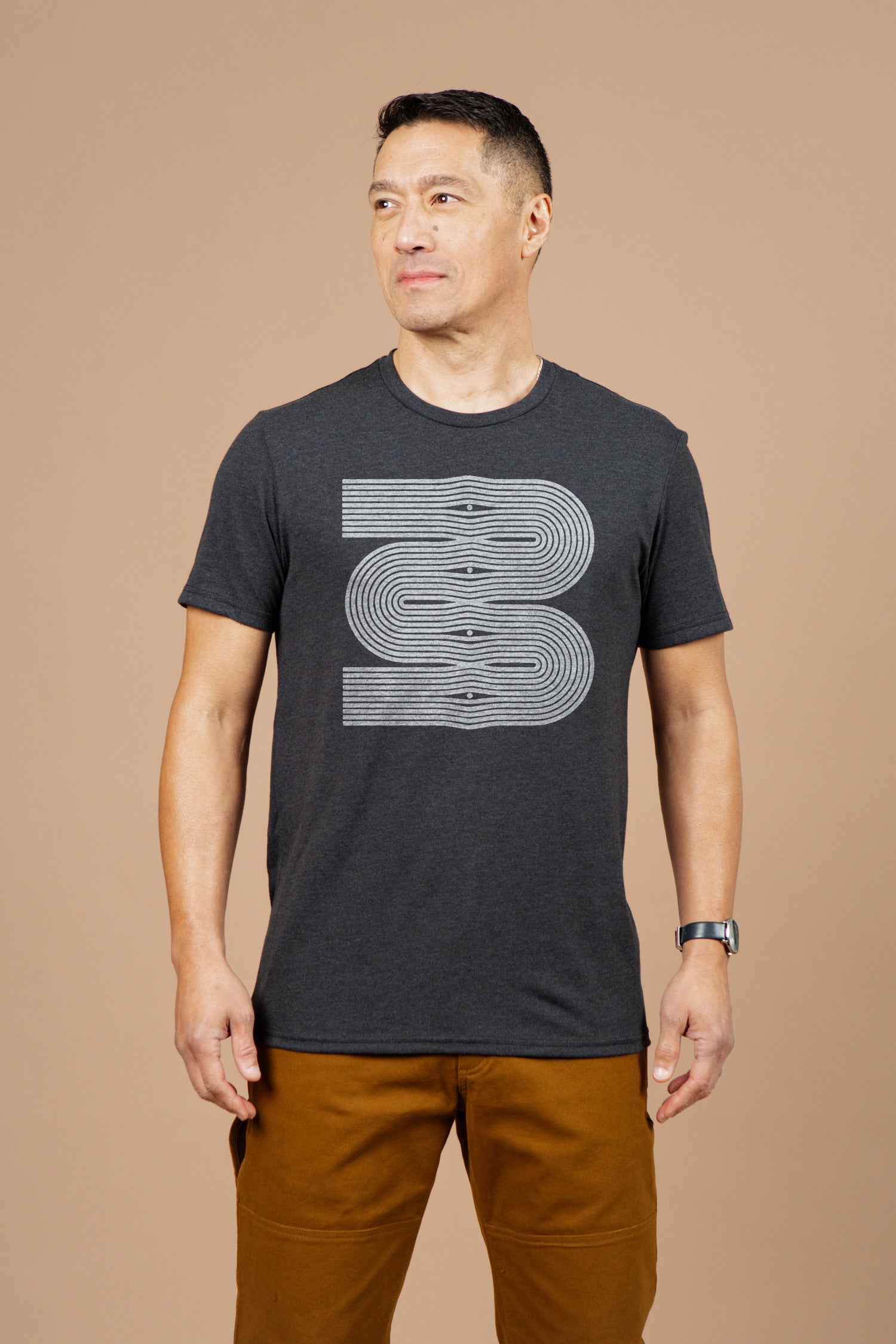 Faire,Bridge & Burn, Bridge & Burn Black Winder Print Graphic Tee, Black, Large-43-TagL