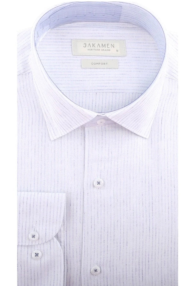 Wholesale,Jakamen, Jakamen Light Blue/White Striped Textured Comfort Fit Shirt, Blue, Extra Small-38-TagS