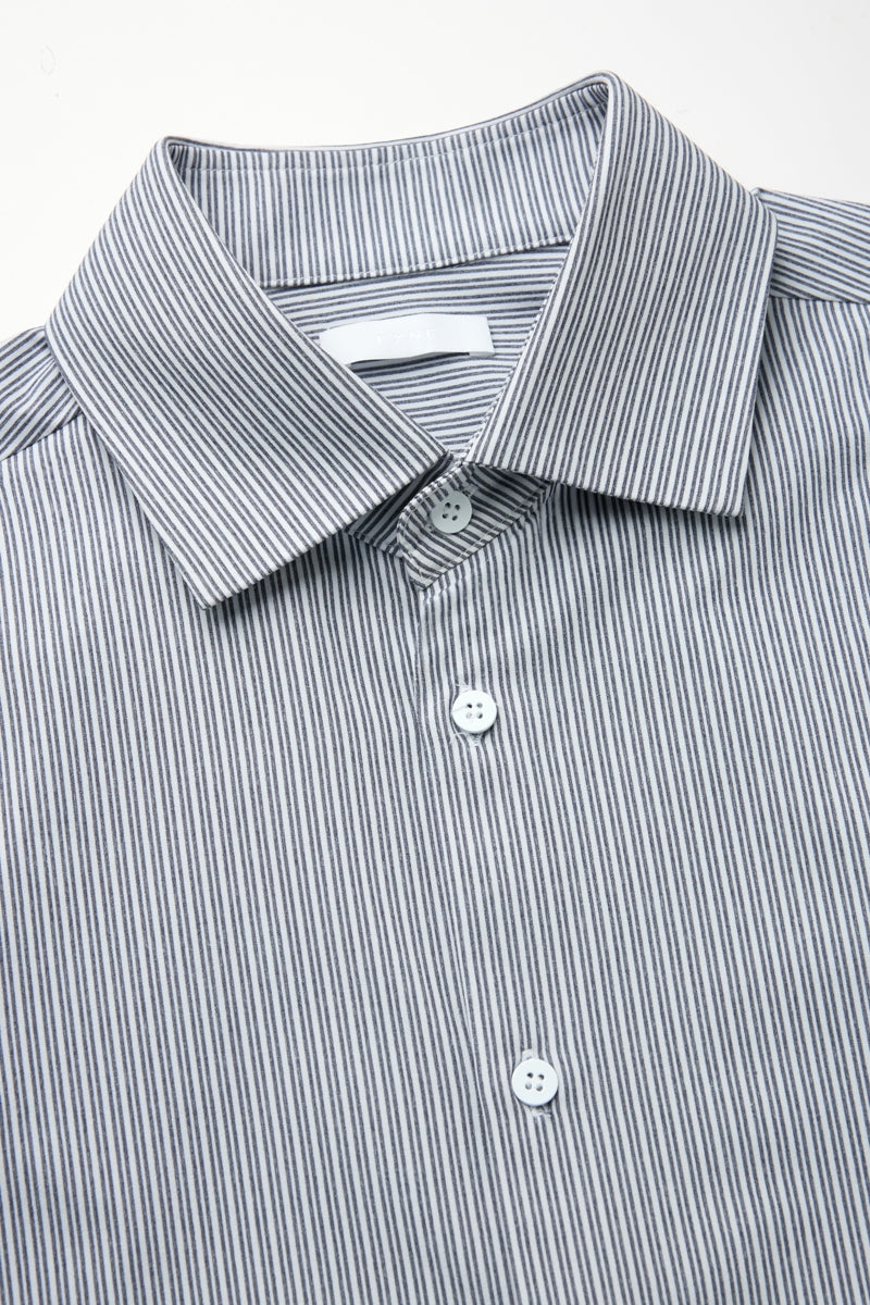 Direct From Brand,FYNE, FYNE Navy/White Stripe Moisture Absorption Shirt, Blue, Medium-42-TagMLarge-44-TagL