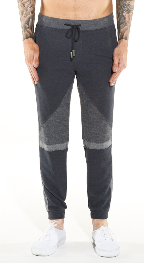 Reese De Luca Blue/Grey French Terry Drawstring Jogger