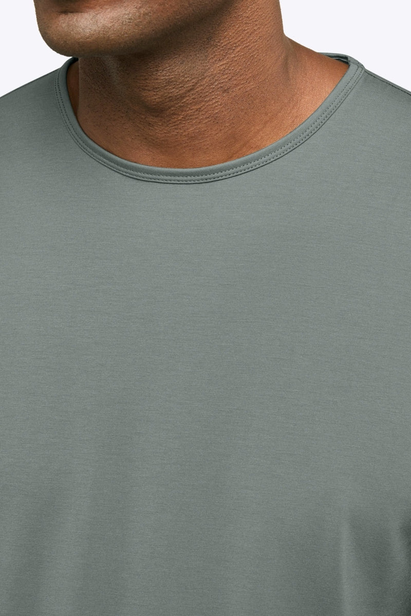 Wholesale,CUTS, CUTS Sage Curve-Hem Buttery Soft Tee, Green, Extra Large-45-TagXL