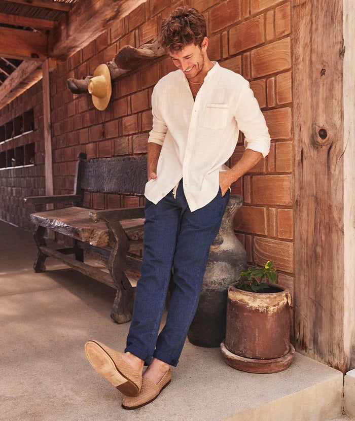 Wholesale,Marine Layer, Marine Layer Indigo Textured Relaxed Fit Drawstring Pull On Pant, Blue, 36W-33L-TagXXL34W-32L-TagXL32W-30L-TagL34W-30L-TagL32W-30L-TagM30W-29L-TagS