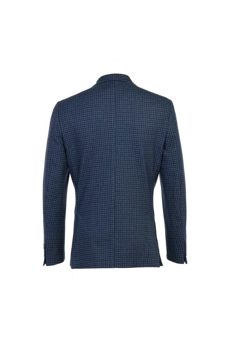 Wholesale,Luchiano Visconti, Luchiano Visconti Indigo Wool-Touch Stretch Houndstooth Blazer, Blue, Large-42-Tag42Large-44-Tag44Medium-40-Tag40Small-38-Tag38
