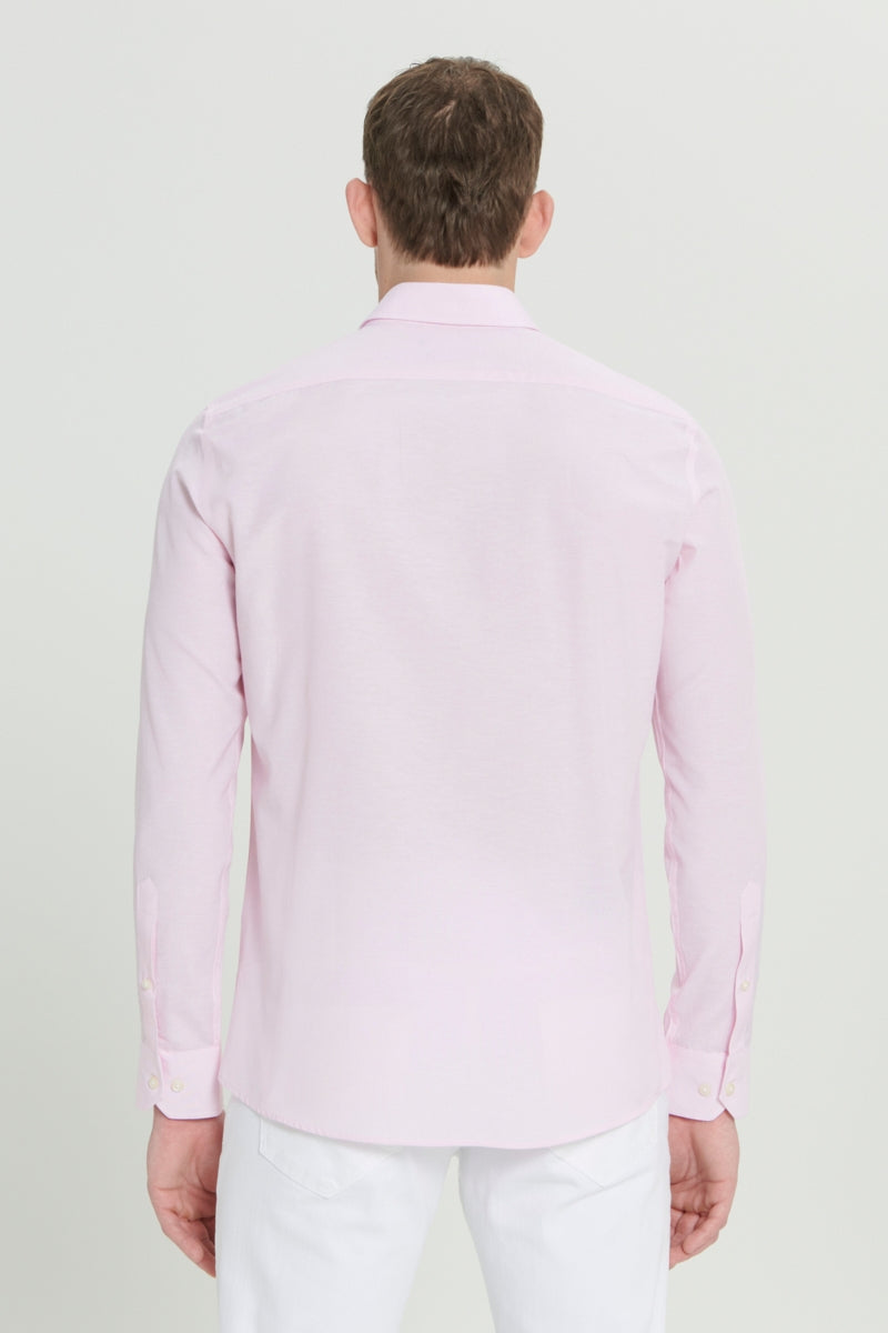 Wholesale,Altinyildiz Classics, Altinyildiz Classics Pink/White Striped Slim Fit Shirt, Pink, Large-44-TagL