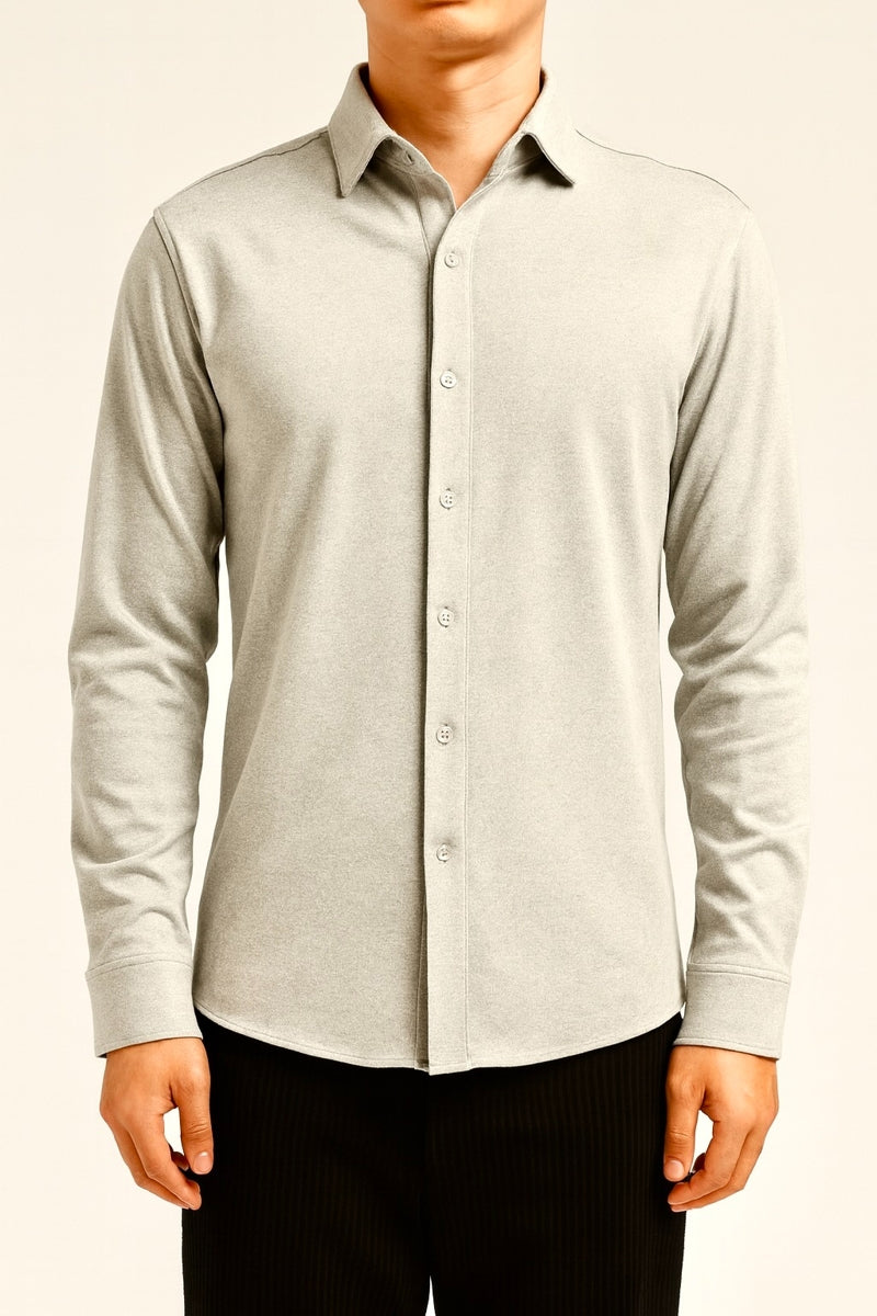 Wholesale,Mason Cruz, Mason Cruz Light Grey Knit Button Up Shirt, Grey, Small-40-TagSMedium-42-TagMLarge-45-TagLExtra Large-48-TagXLExtra Extra Large-50-TagXXL