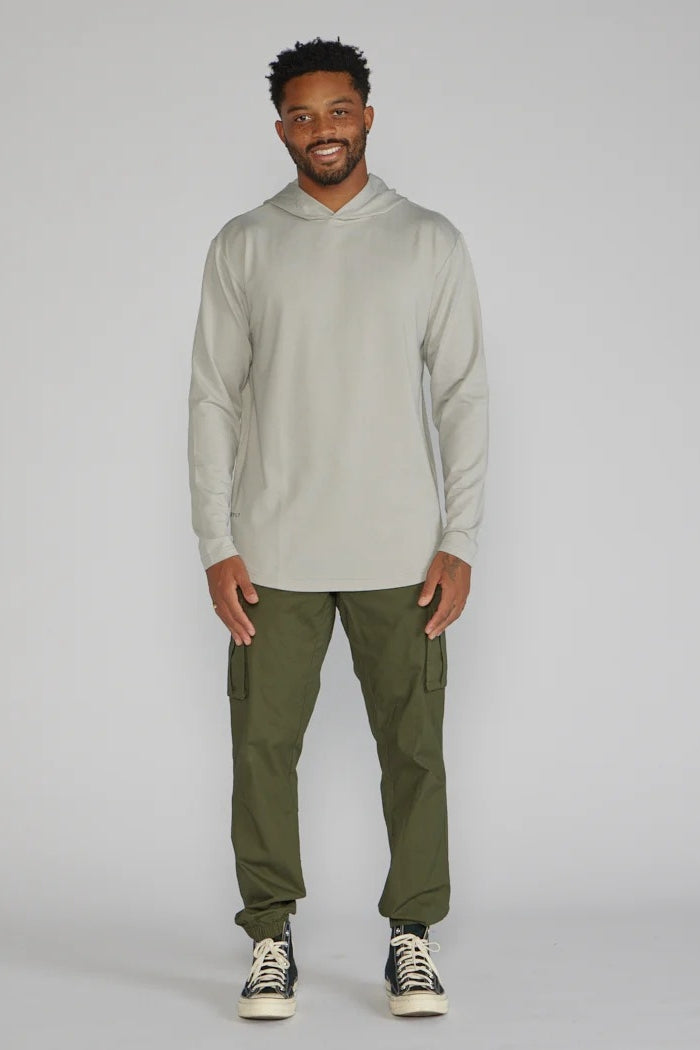 Wholesale,BYLT, BYLT Grey Drop-cut 4-way Stretch Hoodie, Grey, Large-43-TagL