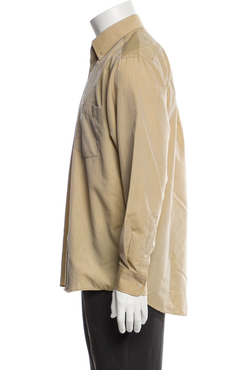 RealReal,Dunhill, Dunhill Yellow/Blue Striped Dress Shirt, Yellow, Large-44-TagL