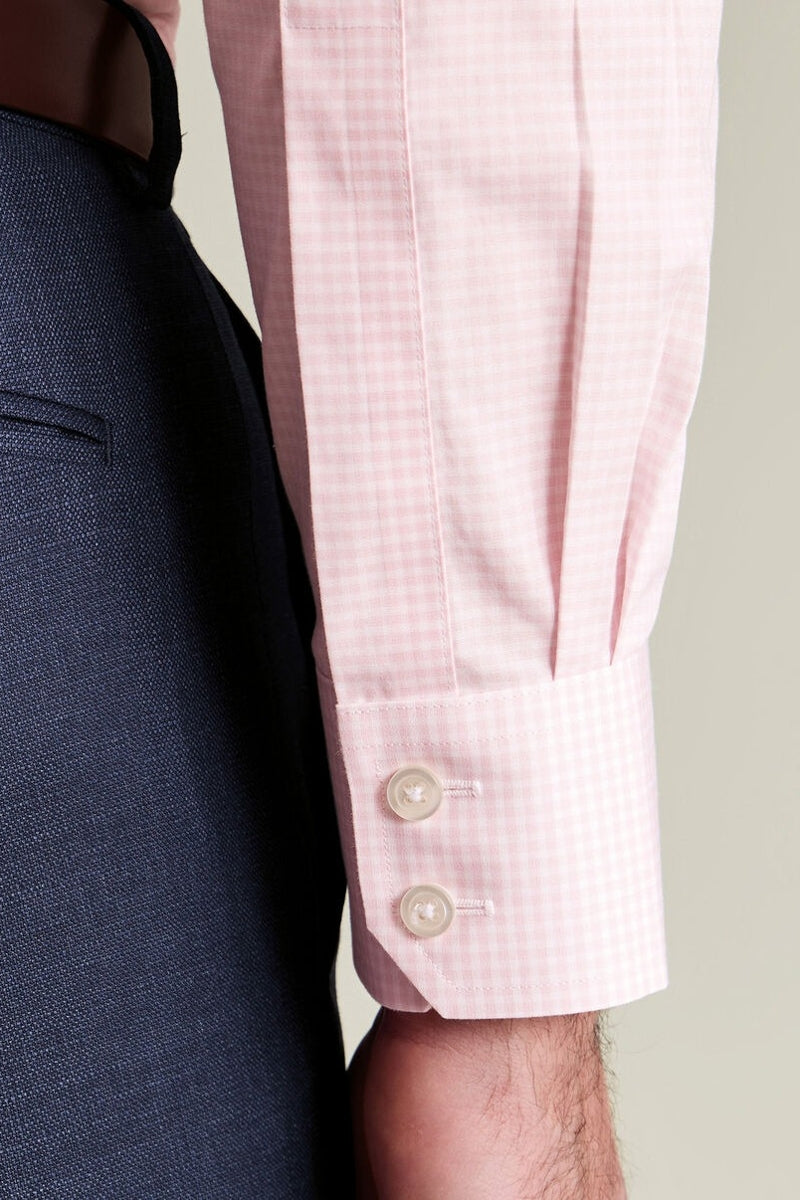 Wholesale,Charles Tyrwhitt, Charles Tyrwhitt Pink Stretch Poplin Gingham Shirt, Pink, Small-40-Tag15Extra Large-48-Tag17