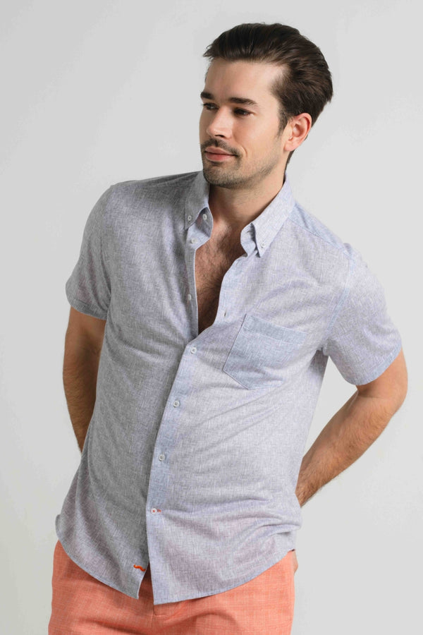 American Heritage Light Grey Textured Weave Shirt