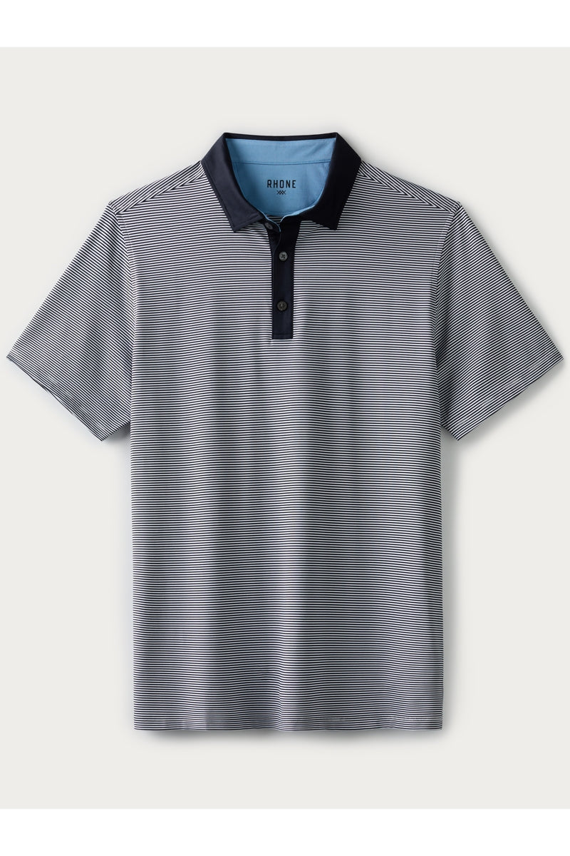 Wholesale,Rhone, Rhone Navy/White Stripe UPF 50+ Performance Polo, Blue, Large-46-TagL