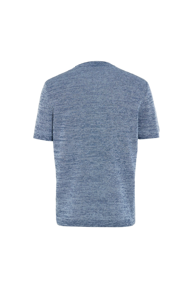 Wholesale,American Heritage, American Heritage Indigo Melange 2 Tone Knit Henley, Blue, Small-42-TagS
