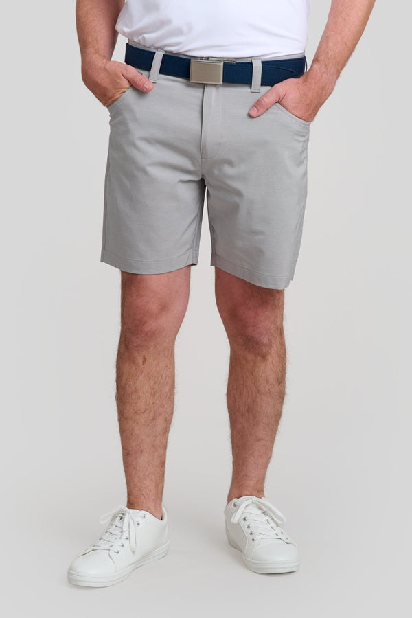 William Murray Golf Light Grey 7" Shorts with Contrast Tech Pocket