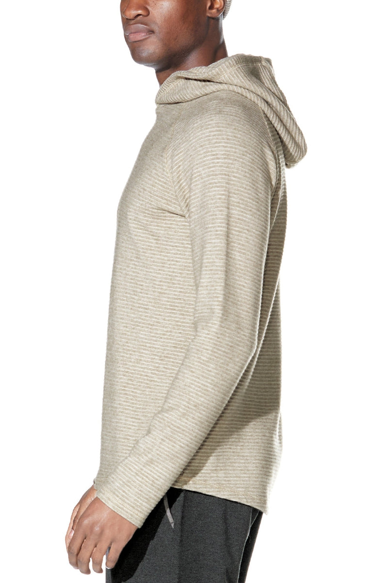 Wholesale,Civil Society, Civil Society Heather Khaki Two-ply Knit Hoodie, Tan, Extra Extra Large-49-TagXXL