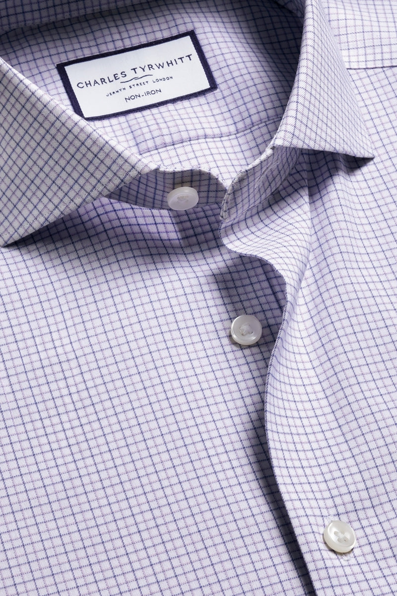 Wholesale,Charles Tyrwhitt, Charles Tyrwhitt Lilac Performance Check Shirt, Purple, Medium-44-Tag16Extra Large-48-Tag17Small-40-Tag15Large-46-Tag16.5