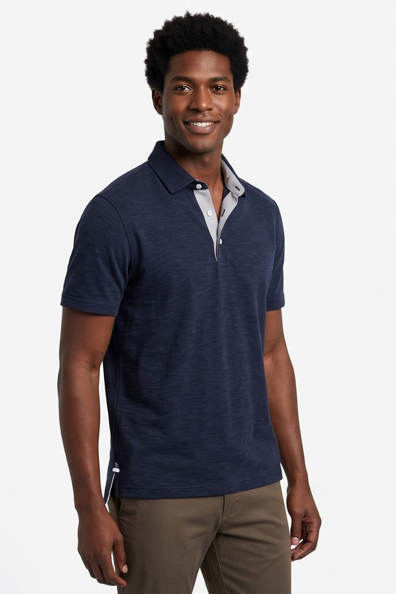 Wholesale,Nicoby Age of Wisdom, Nicoby Age of Wisdom Navy Polynosic Slub Polo, Blue, Extra Extra Large-50-TagXXL