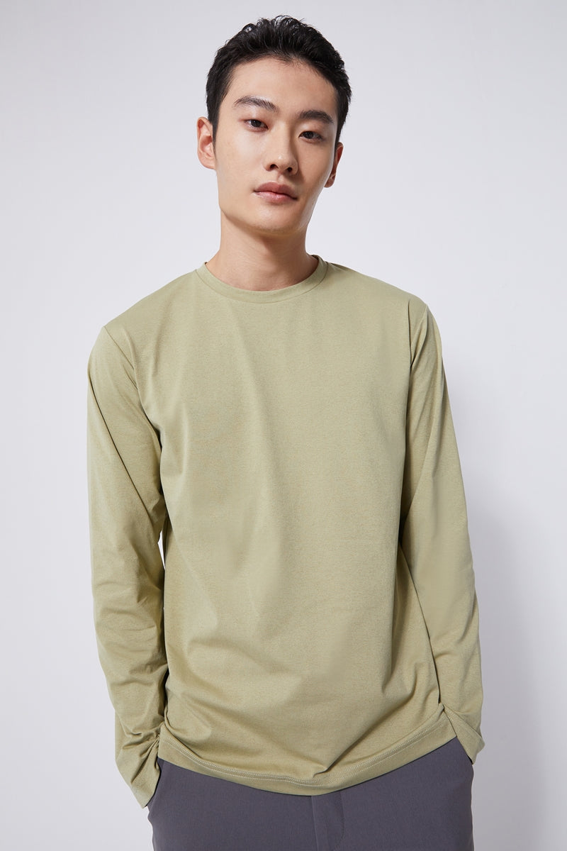 Direct From Brand,FYNE, FYNE Olive Green Moisture Absorption T-shirt, Green, Large-42-TagL