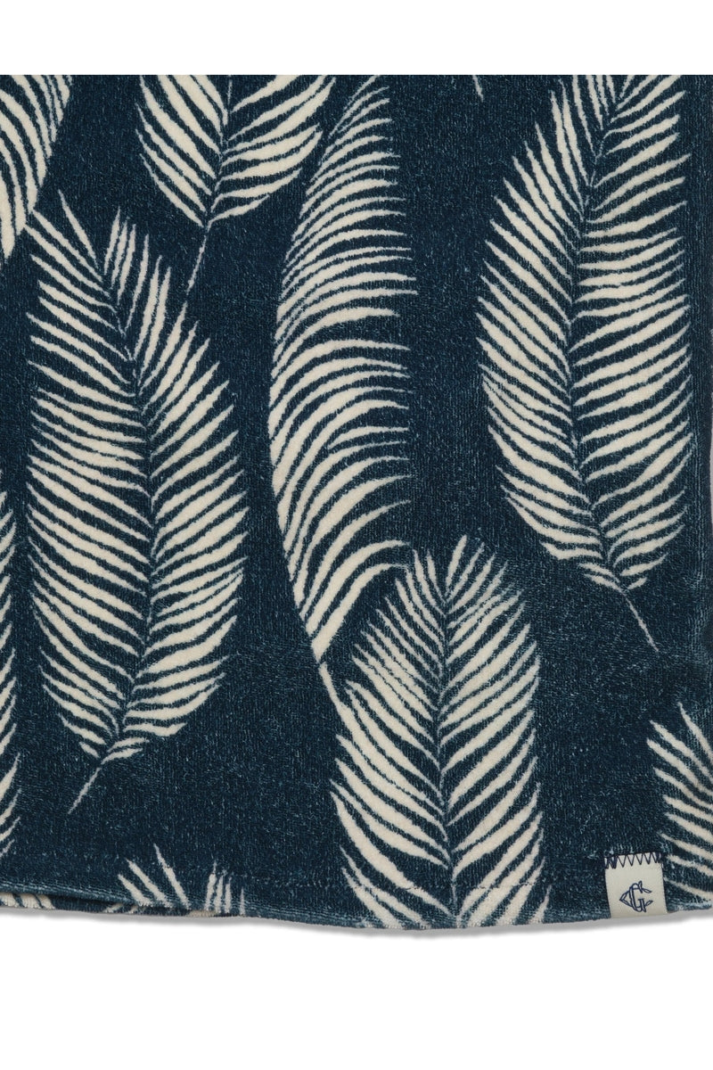 Faire,Grayers, Grayers Navy Leaf Print French Terry Shirt, Blue, Extra Large-50-TagXL