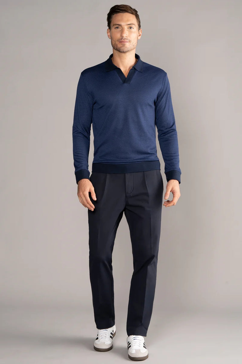 Wholesale,Twillory, Twillory Navy Performance Knit Sweater Polo, Blue, Large-44-TagL