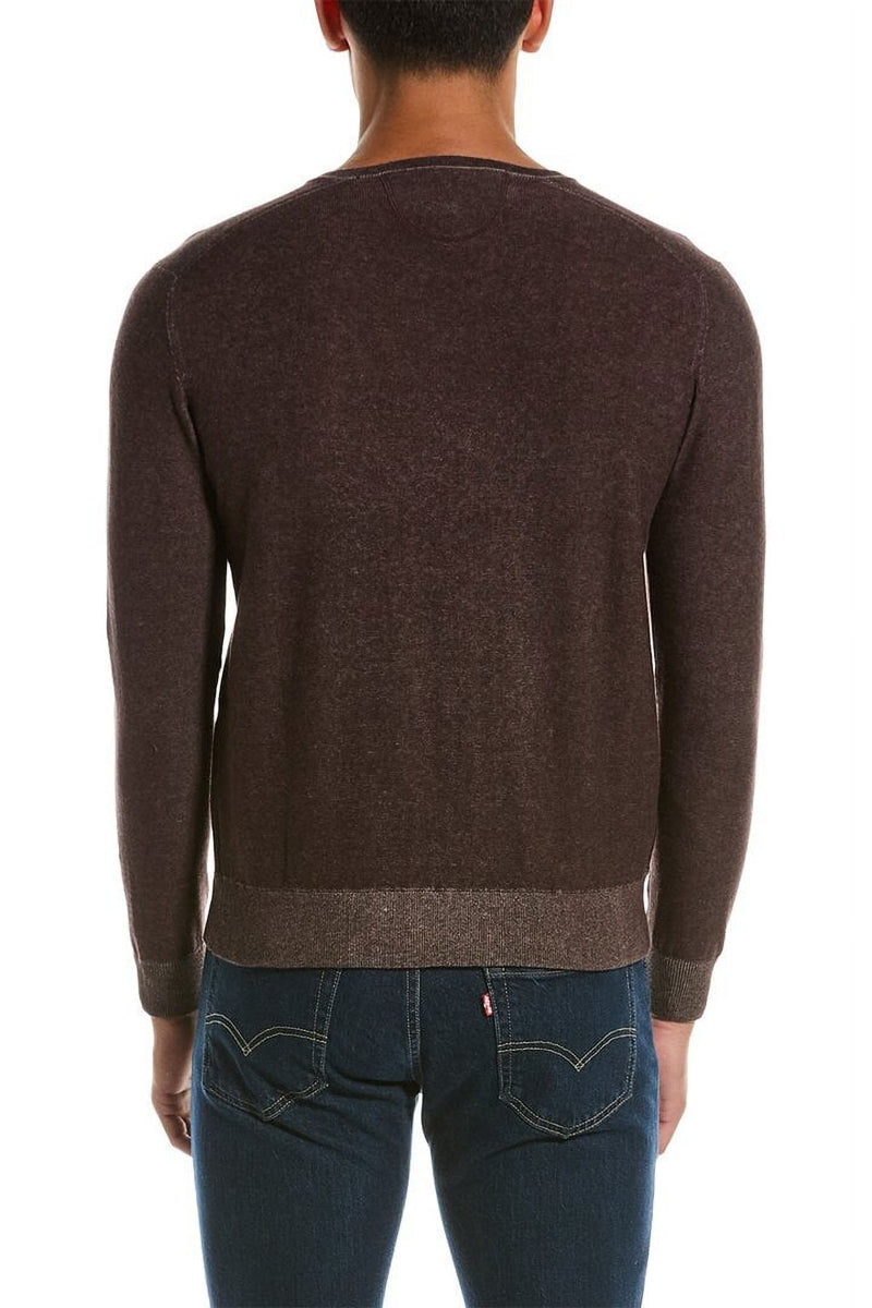 Other,Raffi, Raffi Brown Reversible Ribbed Trim Henley, Brown, Extra Large-46-TagXL