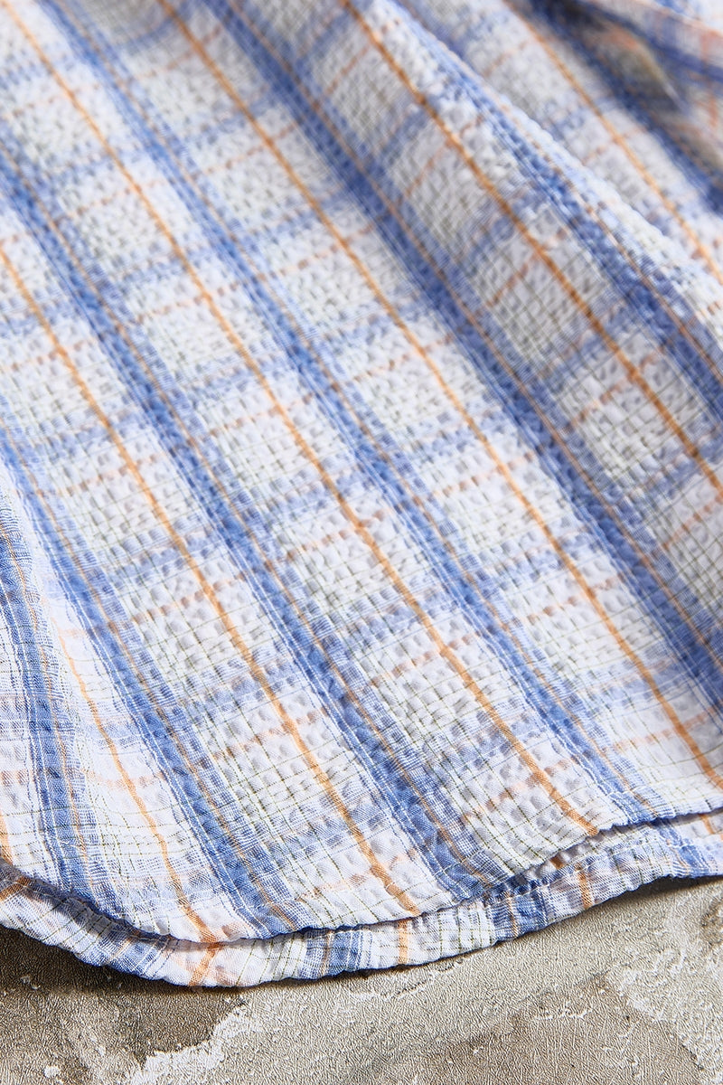Wholesale,Nicoby Age of Wisdom, Nicoby Age of Wisdom Blue/Orange Plaid Seersucker Shirt, Blue, Medium-45-TagMLarge-47-TagLExtra Large-49-TagXL