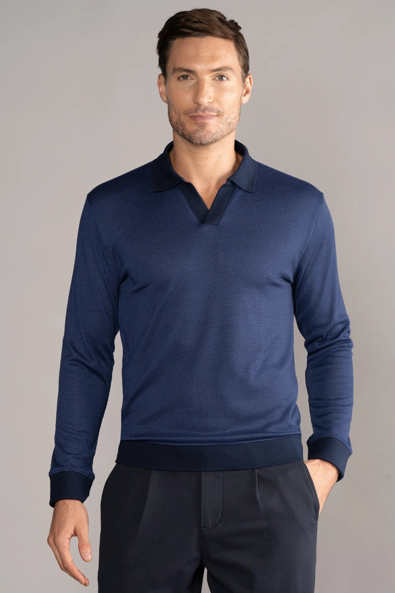 Wholesale,Twillory, Twillory Navy Performance Knit Sweater Polo, Blue, Large-44-TagL