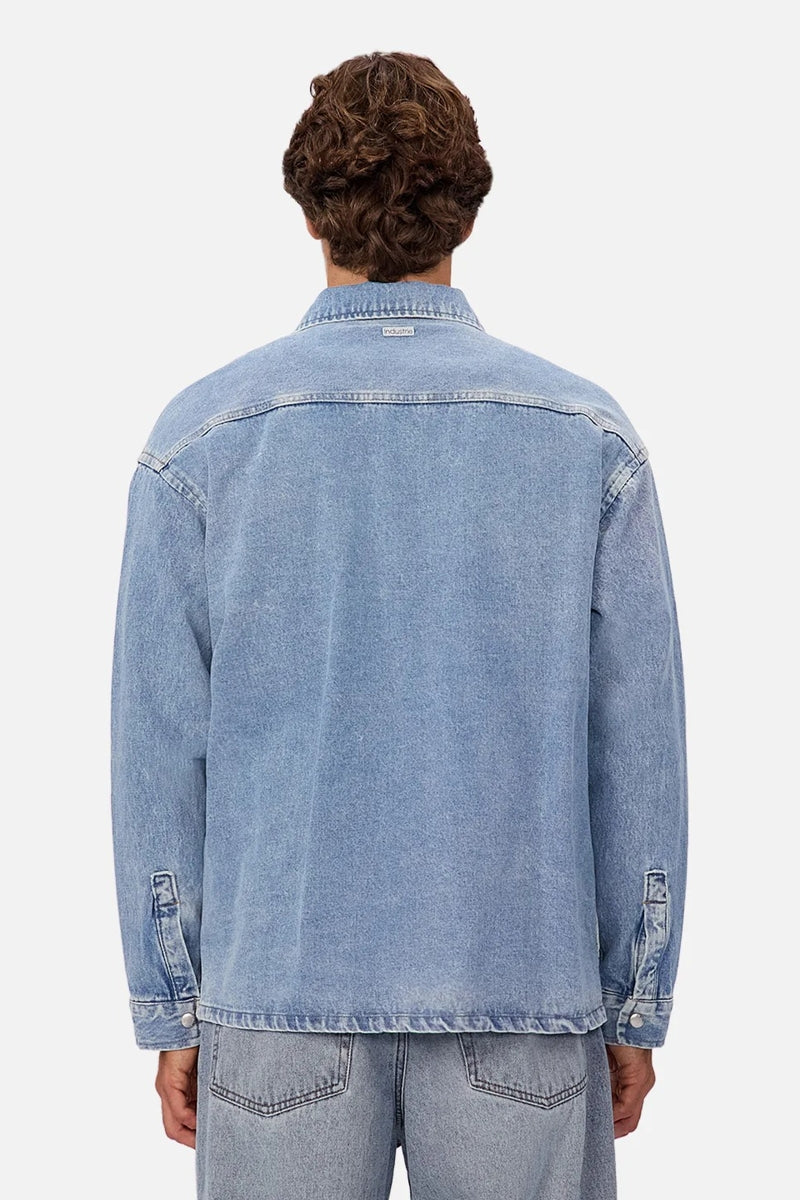Wholesale,INDUSTRIE AUSTRALIA, INDUSTRIE AUSTRALIA Blue Denim Overshirt, Blue, Small-46-TagSMedium-48-TagMLarge-50-TagL