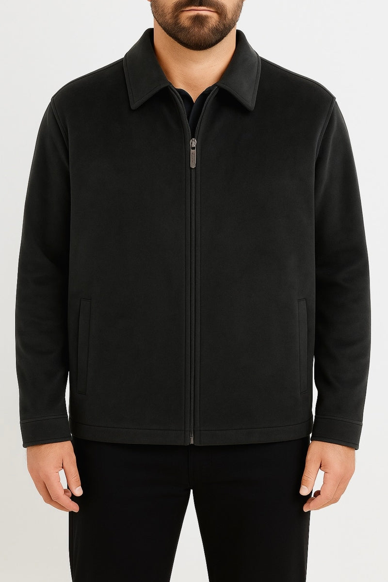 Wholesale,Nicoby Age of Wisdom, Nicoby Age of Wisdom Black Suede Stretch Full Zip Jacket, Black, Large-46-TagLSmall-41-TagSMedium-43-TagMExtra Large-49-TagXLExtra Extra Large-52-TagXXL