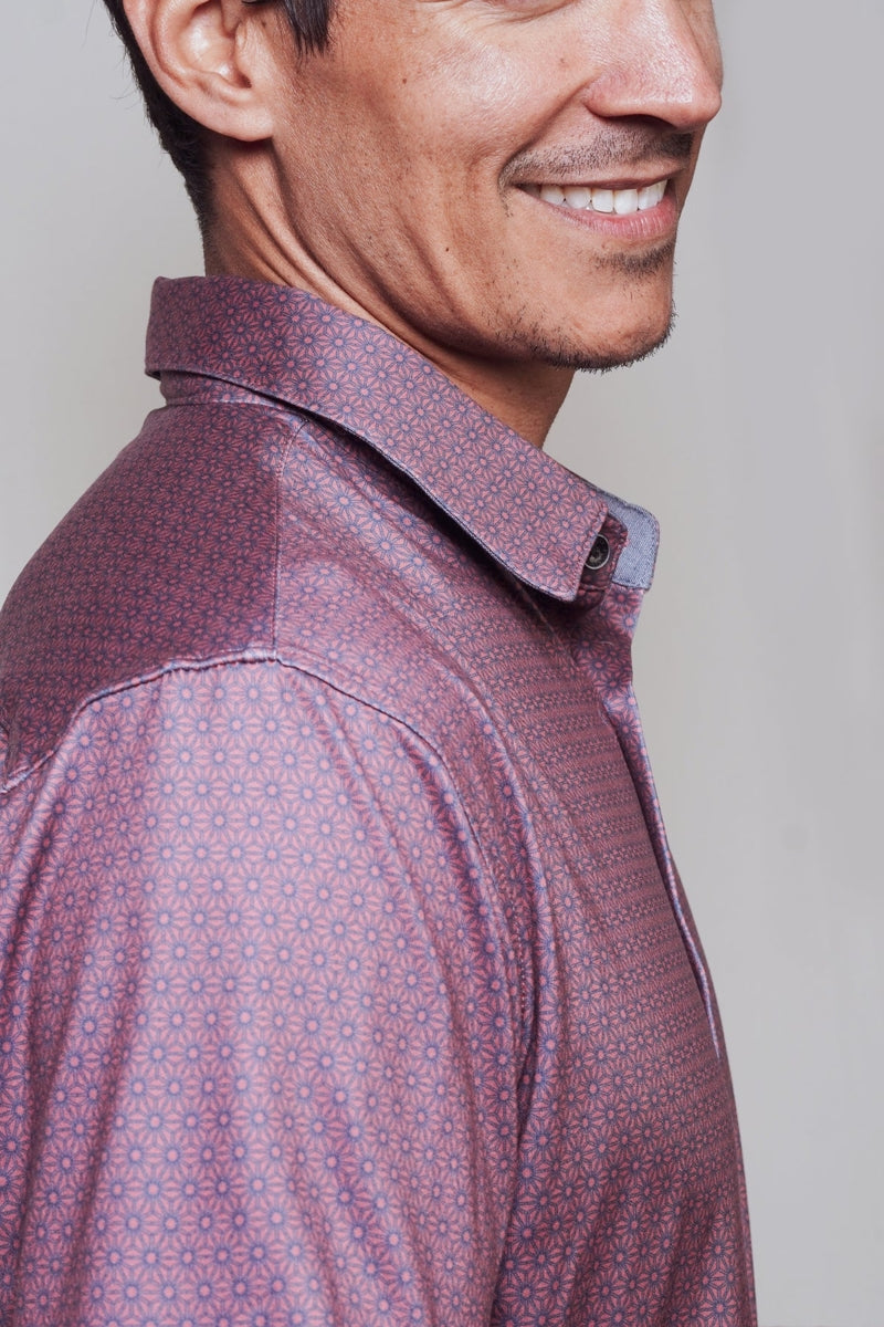 Wholesale,Fundamental Coast, Fundamental Coast Red Deco-floral Print Shirt, Red, Extra Extra Large-51-TagXXL