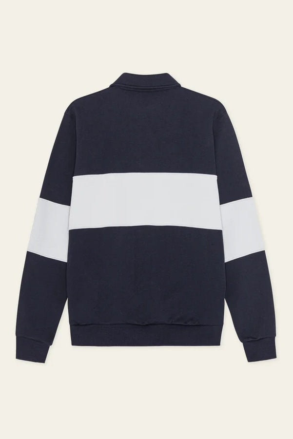 Wholesale,Les Deux, Les Deux Navy with White Qtr Zip Sweatshirt, Blue, Extra Small-42-TagXSSmall-44-TagSMedium-46-TagMLarge-48-TagLExtra Large-50-TagXL