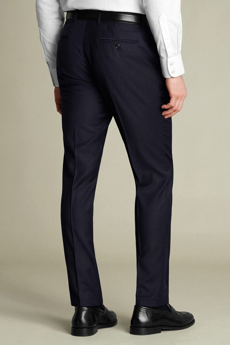 Wholesale,Charles Tyrwhitt, Charles Tyrwhitt Navy Twill Wool Stretch Slim Fit Pants, Blue, 29W-30L-Tag30