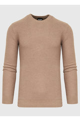 True Classic Heather Camel Pique Crew Neck Sweater