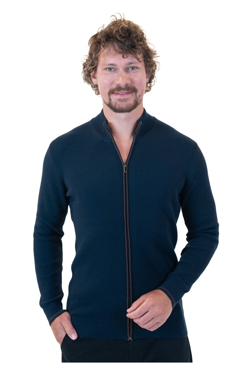 Wholesale,Mizumi, Mizumi Navy Full Zip Knit Jacket, Blue, Small-40-TagMLarge-44-TagXLExtra Large-46-TagXXLMedium-42-TagL