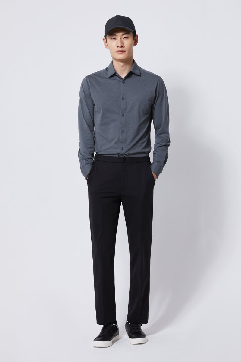 Direct From Brand,FYNE, FYNE Grey Antibacterial Stretch Long Sleeve Shirt, Grey, Medium-42-TagM