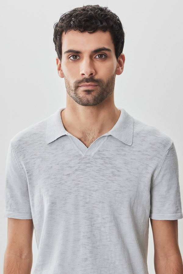 Robert Barakett Light Grey Luxurious Sweater Knit Polo